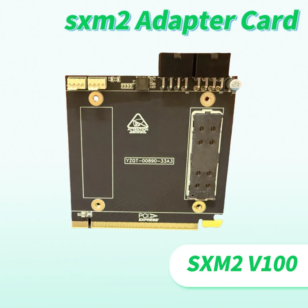 SXM2 Graphics Card 8Pin Connector P100 Gold-immersed Process Adapter Plate Adapter Card Fan 4Pin Connector Support SXM2 V100