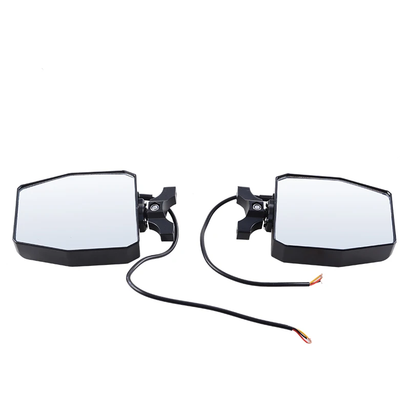 Aluminium UTV Rear View Side Mirrors with LED Spot Lights and clear Lens fit 1.5-2 Inch Roll Bar Cage for Polaris RZR XP 1000