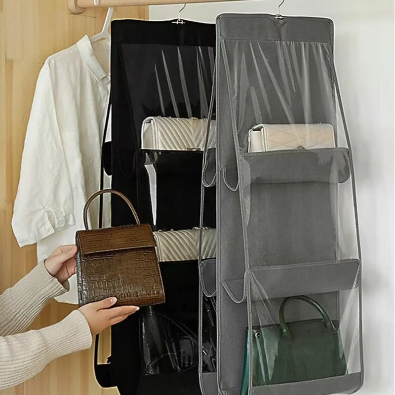 1pc/2pcs Bag Storage Hanging Bag, Multi-Functional Layered Storage Organizer for Behind Wardrobe Doors