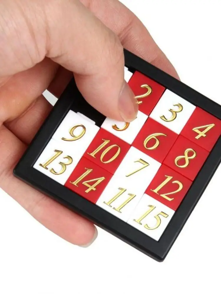 Frühpädagogisches Mathe-Spielzeug, Entwicklung für Kinder, Kunststoff, 1–15 Zahlenrätsel, Kinderspielzeug, Schiebepuzzle, Spielzeug, 15 Spielsteine, Logikspiel – Detail 3