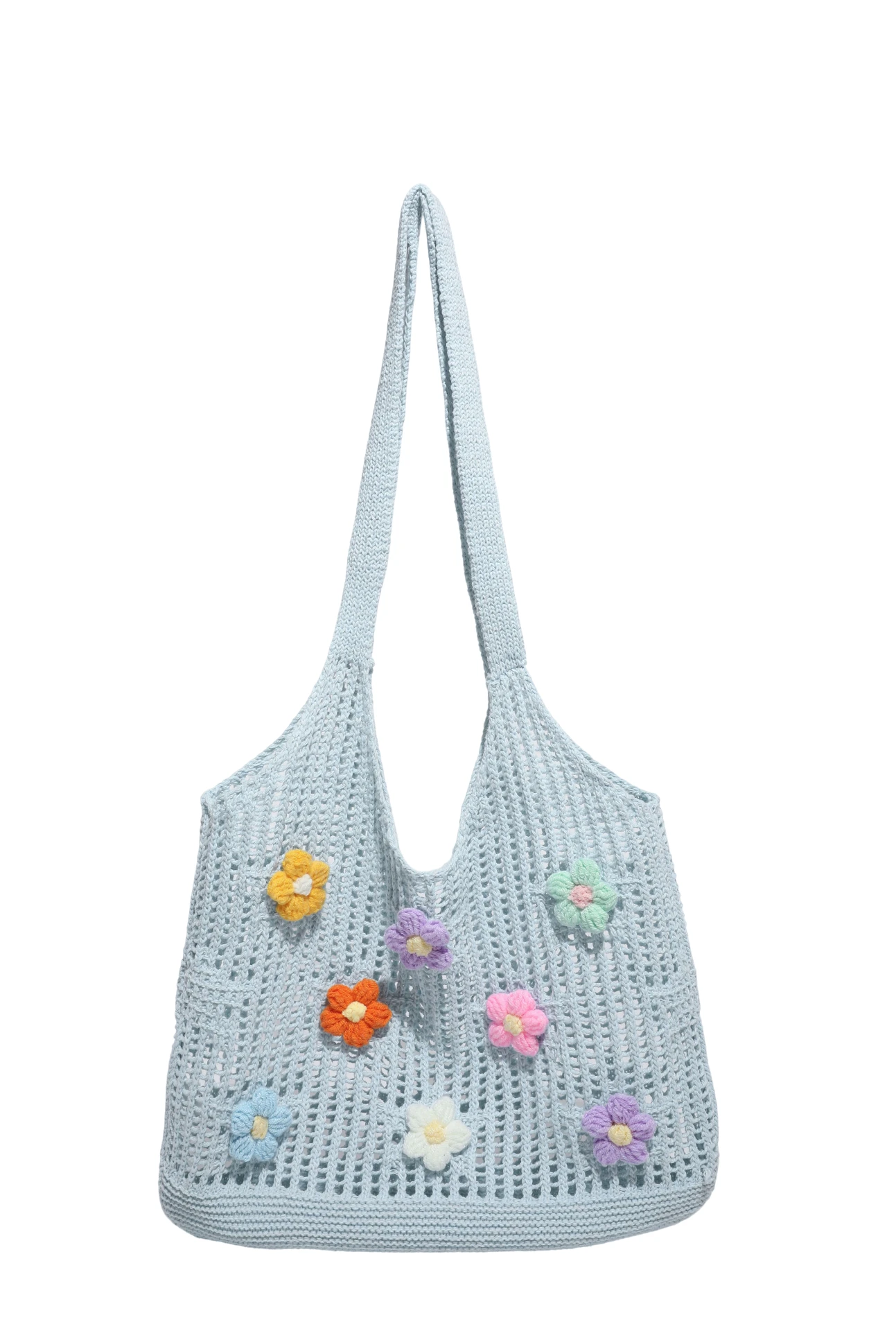 

Handbags.One-shouldered and underarm lazy wind woven bag female knitted flower new 2025 fashion commuter large capacity tote bag