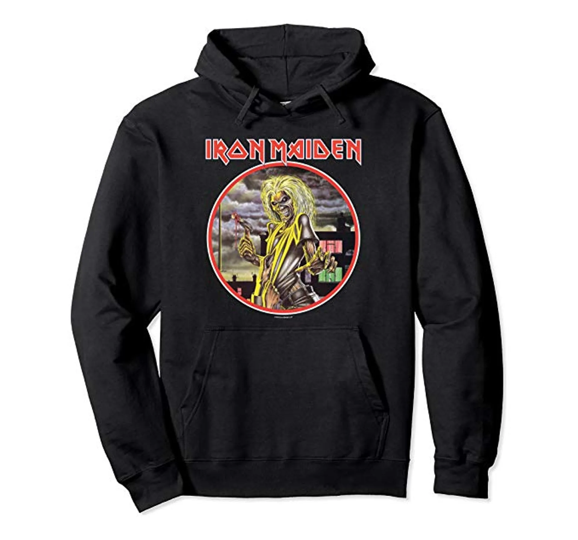Iron Maiden Yellow Eddie Hoodie, Heavy Metal Sweatshirt, Perfect for Fans Who Love Classic Band Mascot Graphics & Metal Style