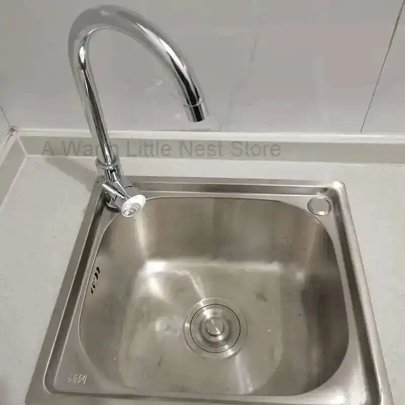 أحواض مطبخ من الفولاذ المقاوم للصدأ حوض غسيل فاخر حوض غسيل سميك حوض غسيل إبداعي حوض طاولة واحد ملحقات المطبخ