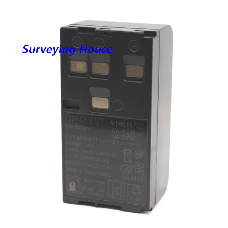 Batteria GEB121 nuovissima al 100% con 6V 4400mAh per stazione totale dello strumento di rilevamento serie Leica TPS TC GS SR