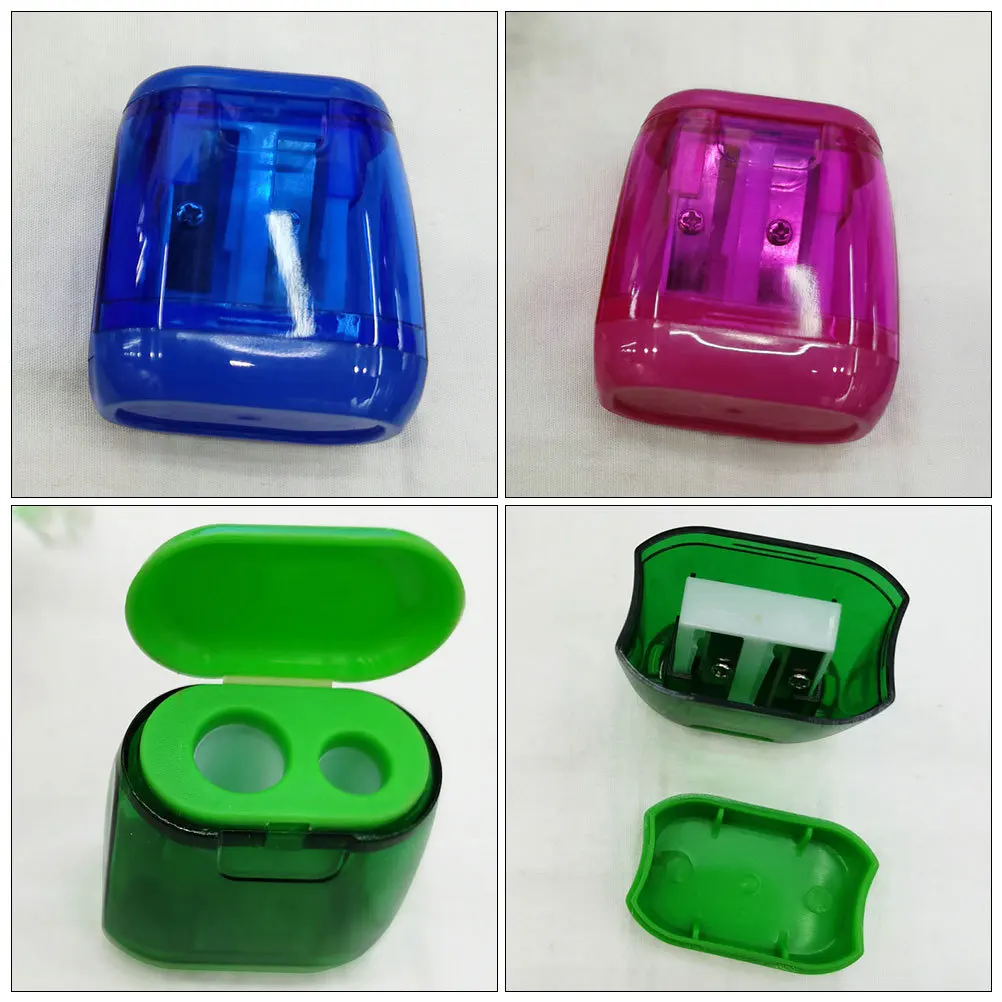 

3pcs Manual Pencil Sharpener Double Hole Metal Sharpeners For Students Artists School Office Home Use Bulk Crayon Sharpening