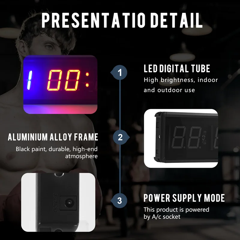 

Gym Timer,LED Interval Timer Digital Countdown Wall Mounted Clock Fitness Timer,Digits Down/Up Clock Stopwatch For Home