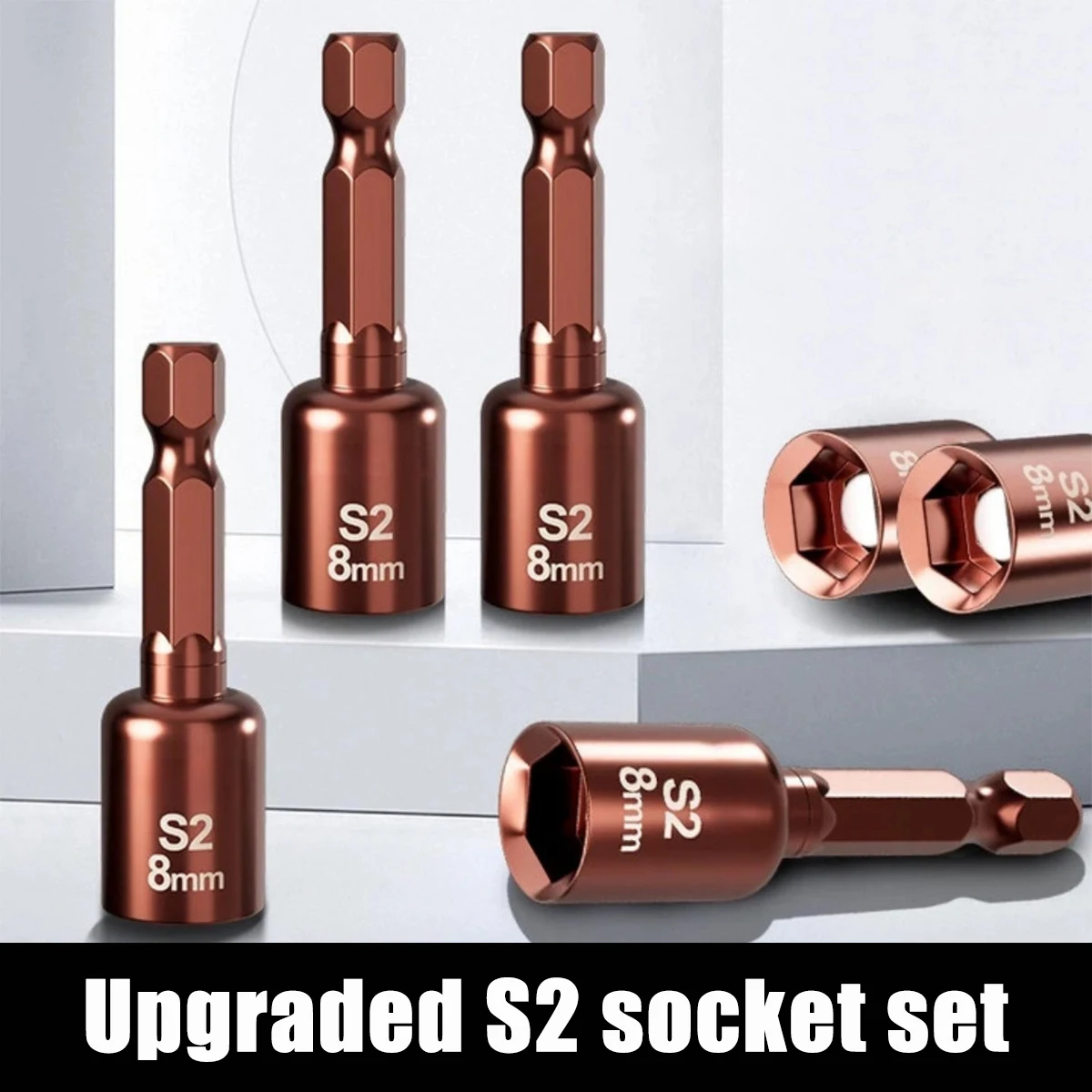 Strong Magnetic Extended S2 Air Cannon Hexagonal Socket, High-quality Vanadium Steel 6mm Electric Wrench Hexagonal Socket