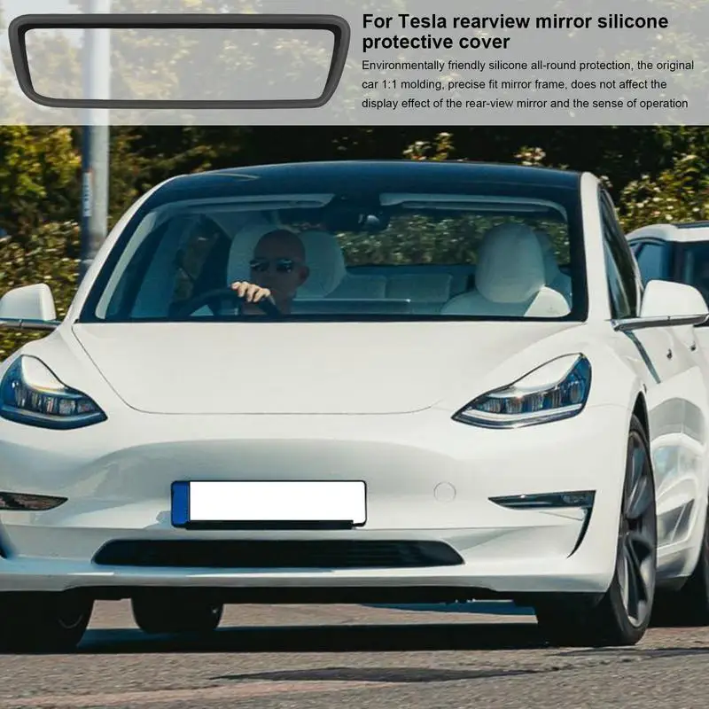 Espelho retrovisor capa protetora Frame, antiderrapante Decoração Acessório, Espelho Retrovisor, Tesla Modelo Y, 3