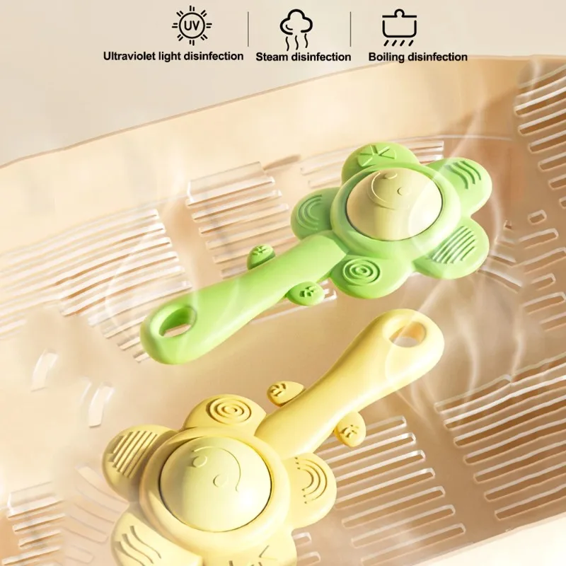 جرس مكرنك يدوي للأطفال، قابل للمضغ، مادة صديقة للبيئة، لعبة حسية للتعليم المبكر، رؤية تدريب الطفل