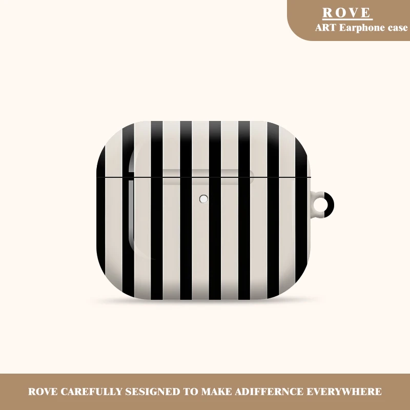 Monochrome Vertical Stripesfor Apple Airpods Pro 3 Earphone Case Gloss Protection Cover Case for Airpods 2 3 4 Film Case