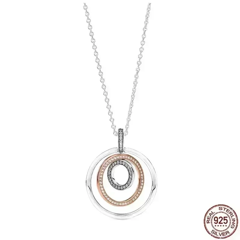 Collier flocon de neige rond en forme de cœur pour femme, argent regardé 925, breloque de luxe exquise, bijoux pour femmes, cadeaux pour travailleurs, Rotterdam, nouveau