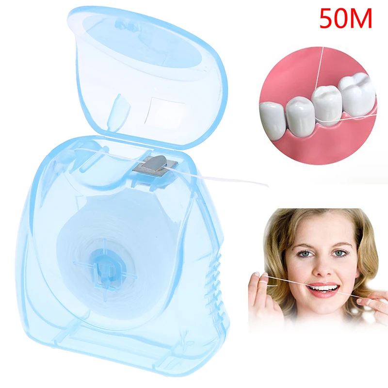 

1Rolls 50m Dental Flosser Oral Hygiene Teeth Cleaning Wax Mint Flavored Dental Floss Spool Toothpick Teeth Flosser