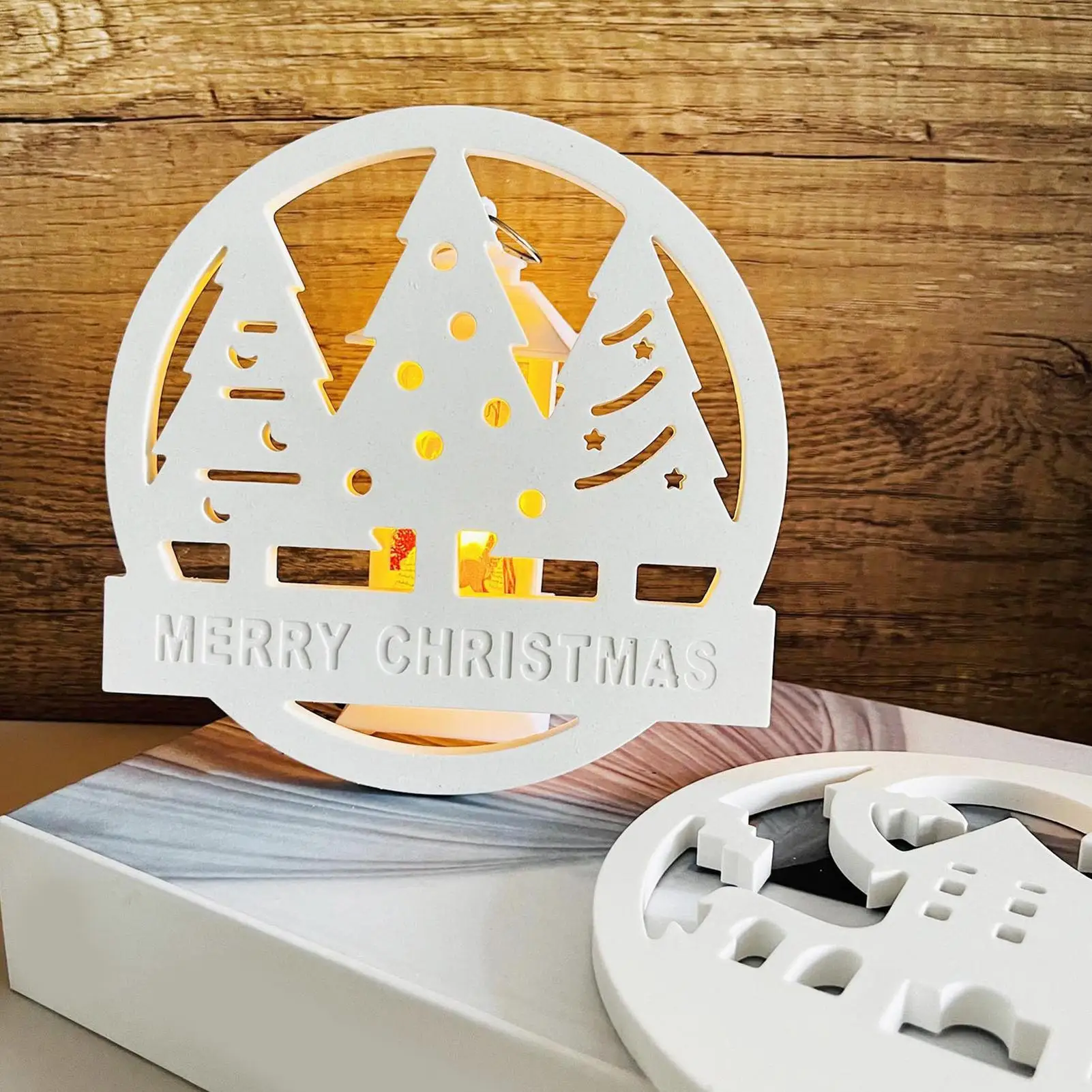 

Рождественские силиконовые формы, круглые праздничные формы для литья, многоразовые формы для литья рождественской елки для рукоделия, гипса