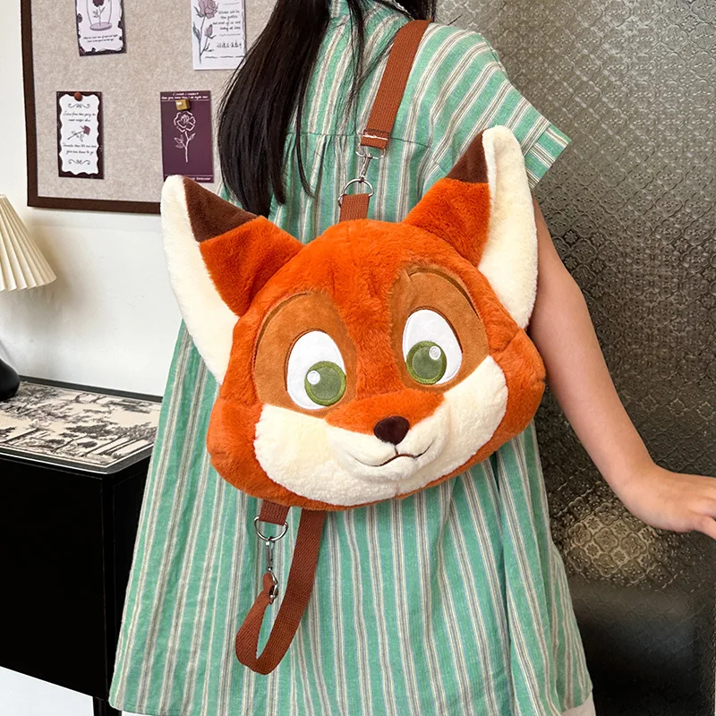 Bonito raposa mochila de pelúcia kawaii coelho moda plushie mochila louco animal cidade estilingue saco versátil saco fofo para o presente da criança