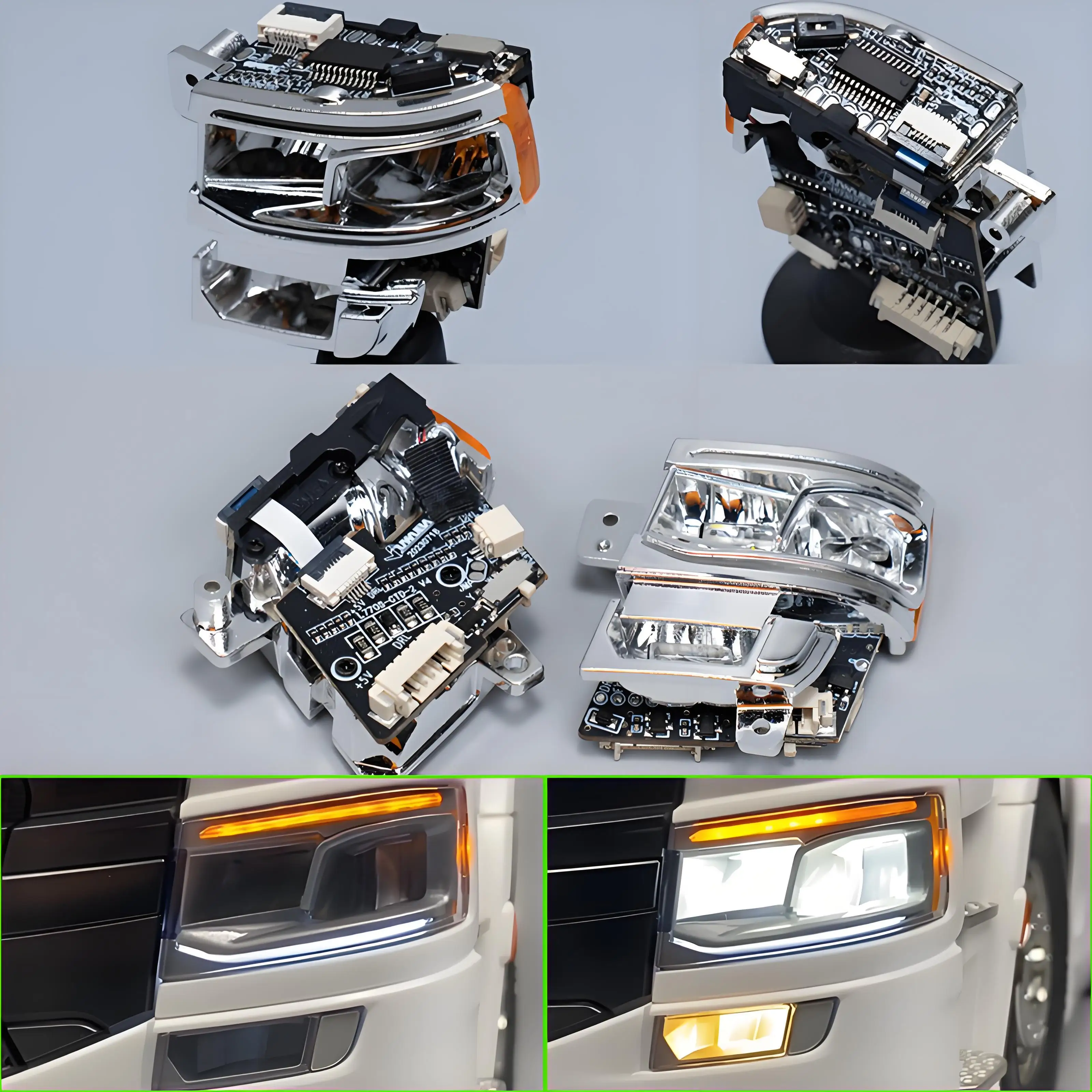 1:14th Scale RC Truck LED 5V Headlight Module Light Set Model Car Upgrade Accessories for Tamiya SCANIA 770S 56368 56371 Car