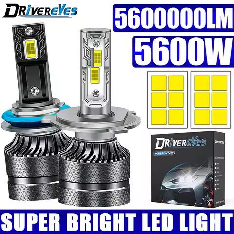 K5C H7 H4 H11 LED Headlights 5600W High Power Canbus H1 H8 H9 9005 HB3 9006 HB4 9012 HIR2 Turbo Lamp 6000K Copper Tube Car Light