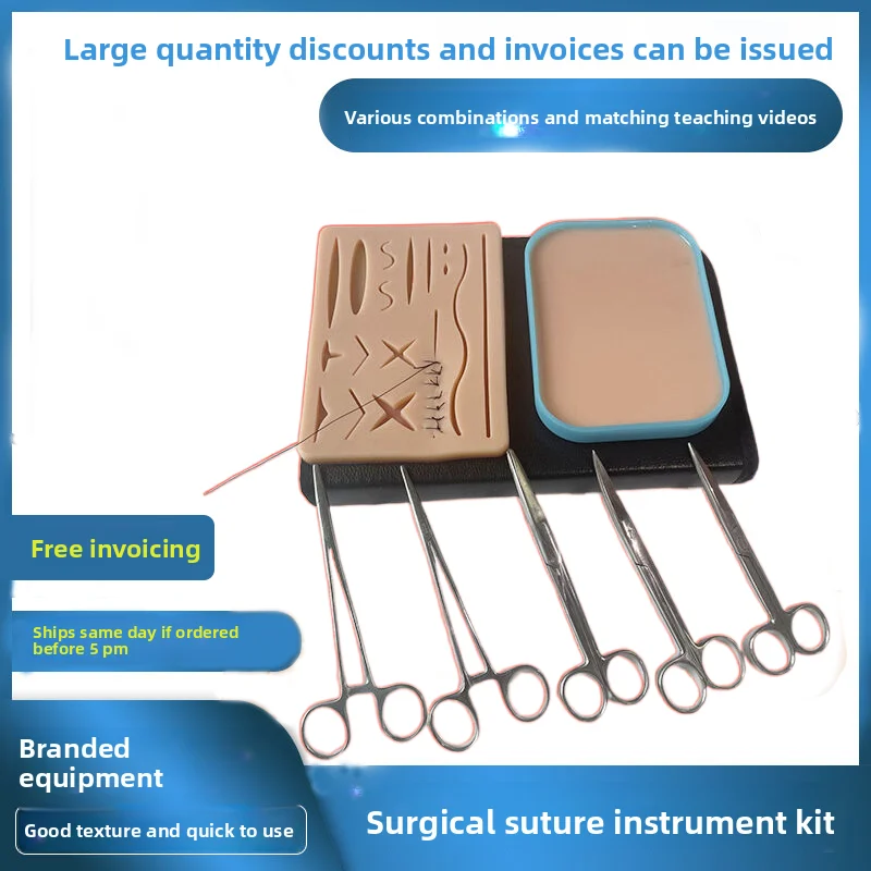 

Medical Student Surgical Practice Suture Instrument Kit Surgical Tool Oral Debridement Set Needle Holder Thread Skin Model