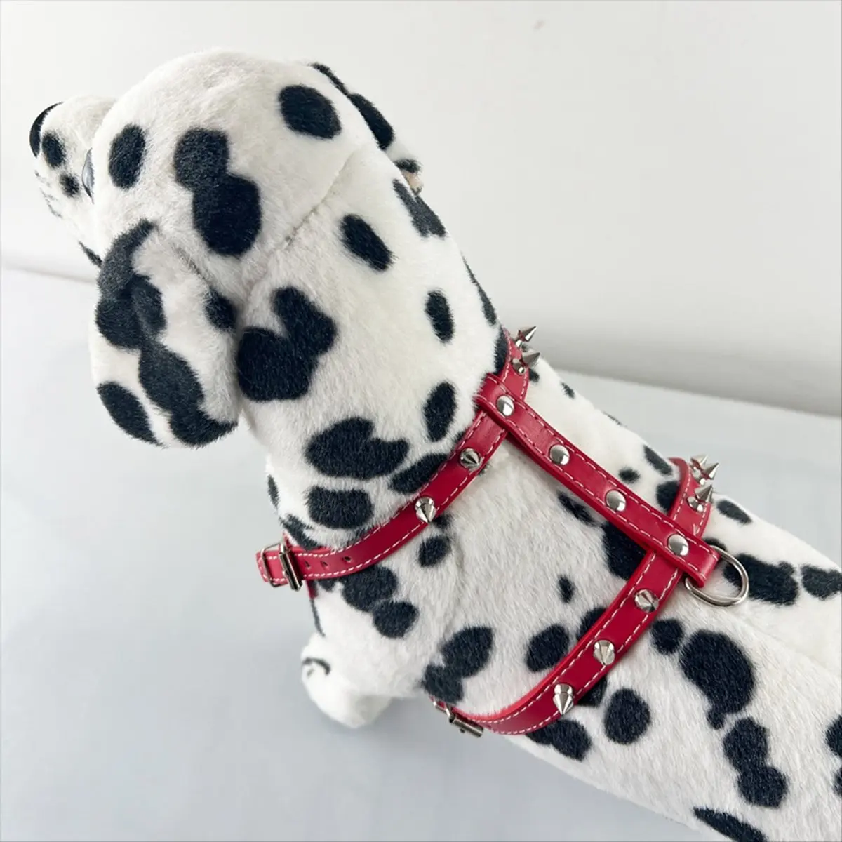 A013 Spiked Studded Leather Puppy Dog Harness Vest for Small Breeds Pink