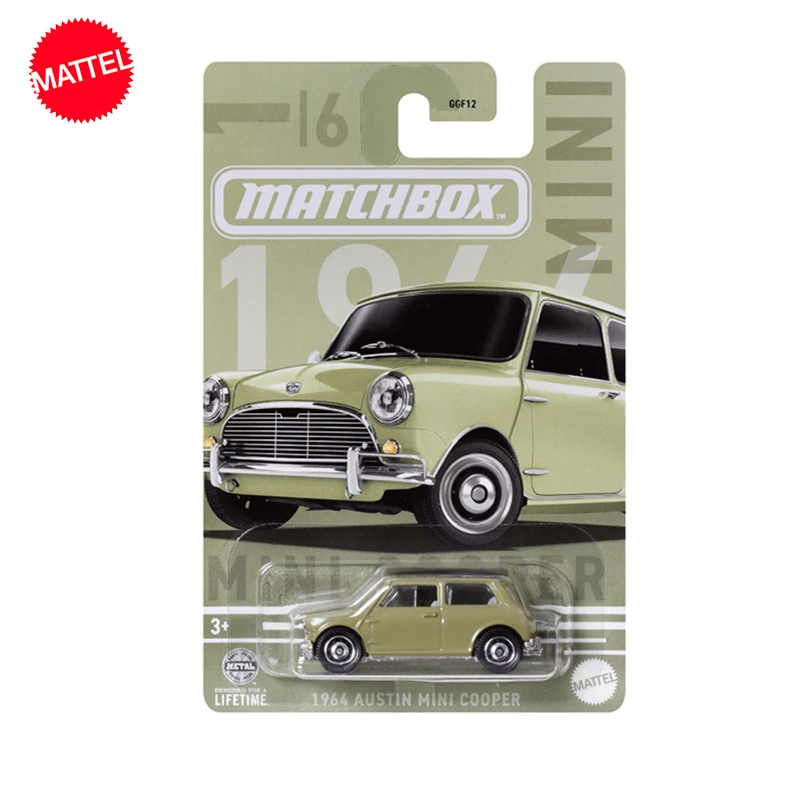 

Original Mattel Toys Matchbox GGF12 Car 1/64 Diecast 1964 Austin Mini Cooper Vehicle Model Toy for Boy Collection Birthday Gift