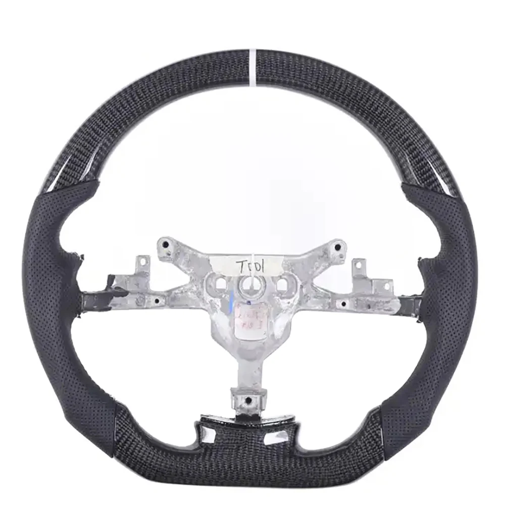 White Top Stripe Carbon Fiber Steering Wheel for Chevy Corvette 2012-13 C6 Z06 ZR1