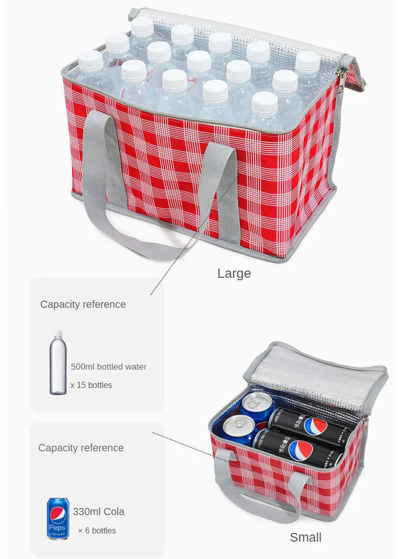 Picnic Thermal Insulated Bag for Food Beer Outdoor Thickened Aluminum Film Cooler Bags Camping Handbag Waterproof Lunch Box