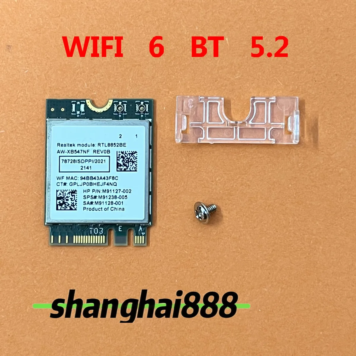 New for HP 245 G10 15-FC TPN-Q286 WIFI Bluetooth wireless card rtl8852be