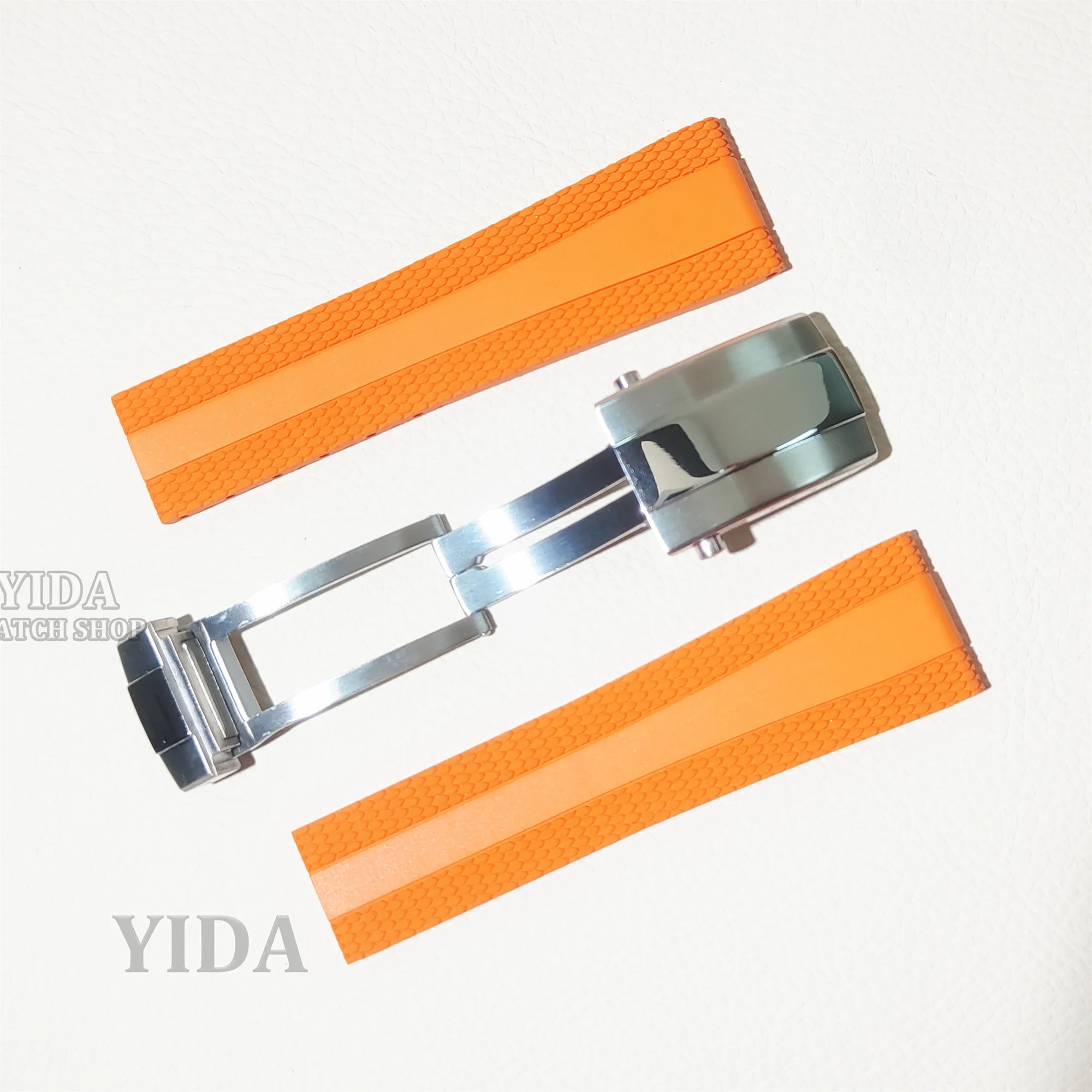 22MM Watch Band Fluororubber Watch Strap Rubber Bracelet Stainless Steel Buckle for SUPEROCEAN Repair Tools Modified Watch Parts