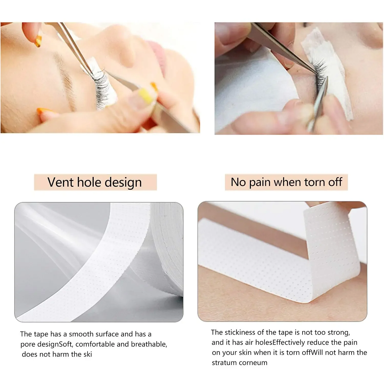 2/3/5Rolls Japanese Insulating Tape for Eyelash Extension Lint Free Under Eye Pads Breathable Non-woven Tape Paper Eyelash Patch