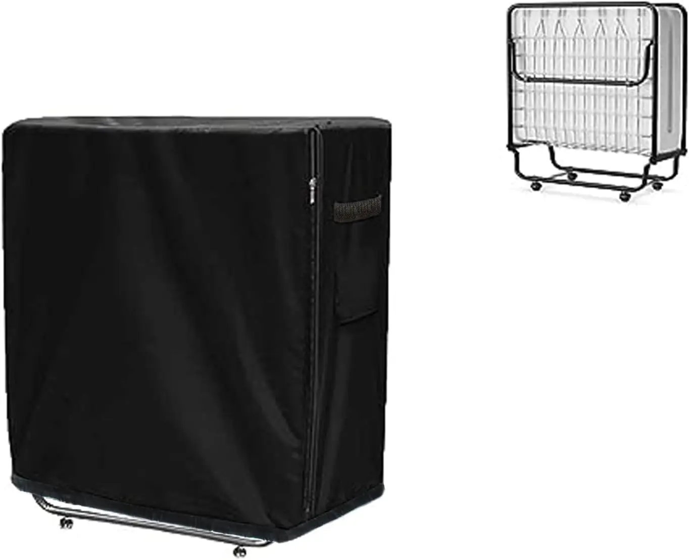 

Folding Bed Storage Cover, Rollaway Bed Protector, Twin Size, Black, Adjustable Drawstring (39 H)