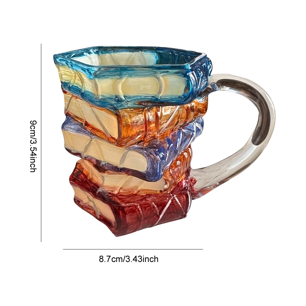 3D Painted Book Mug Wear Resist Books Drinking Container Multi-Purpose Creative Book-Shaped Drinkware for Friends Gift