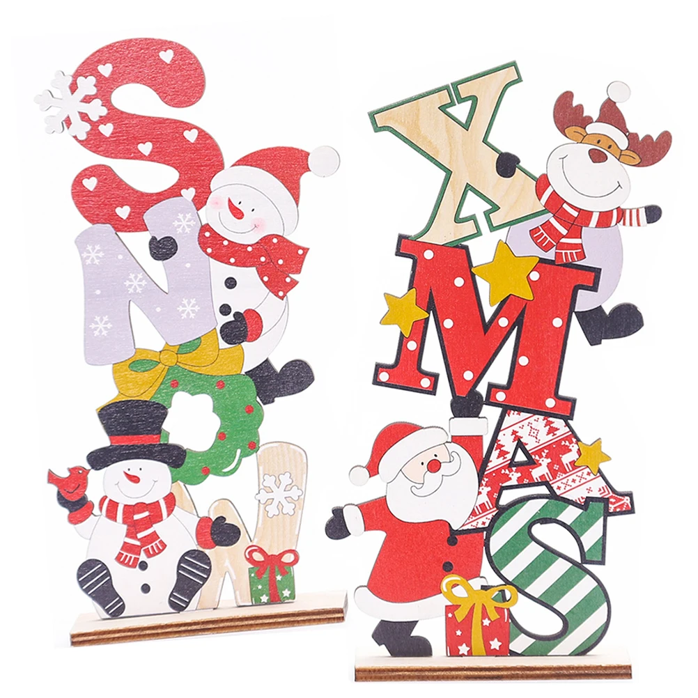 2 Pcs naments Christmas Table Signs Desktop Signs Xmas Desktop Xmas Accessories Home Garden