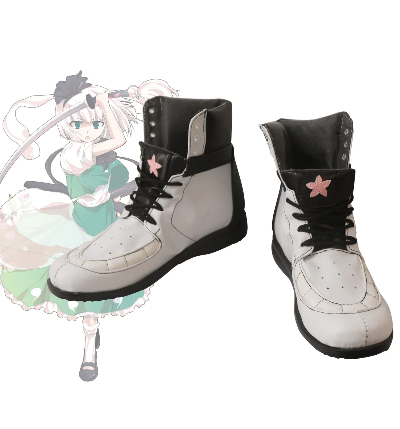 

Touhou Project Youmu Konpaku Cosplay Boots Custom Made Shoes for Unisex Halloween Costumes Accessories