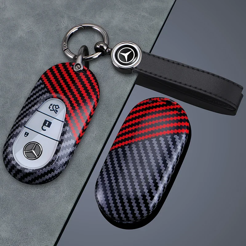 Fashion Carbon Fiber Car Key Case Cover Shell For Benz C E S Class W223 W206 C260 C300 S400 S450 S500 Auto Styling Accessories