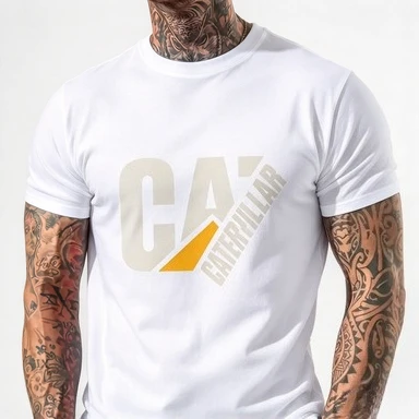 2026 Unisex Industrial Graphic T Shirt Men Casual Cotton Tee Bold Geometric Block Front Print Work Inspired Short Sleeve Crew