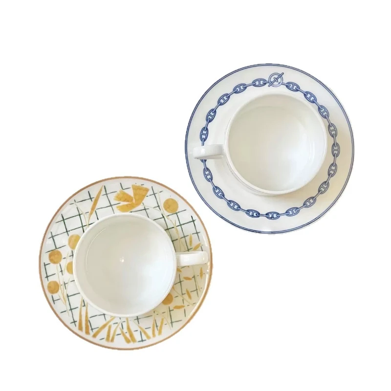 

Retro bone china coffee cup set household double saucer ceramic afternoon tea couple