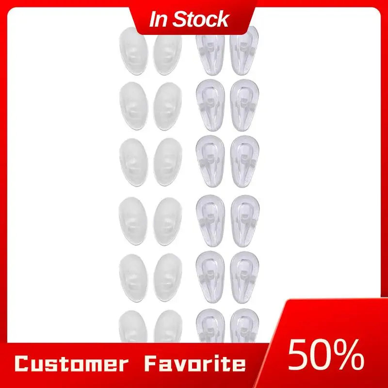 AT03 Top 12 Pairs Of Soft Jelly-Like And Air Chamber Silicone Nose Pads Screw-In Glasses Nose Pads With Gold And Silver Screws D