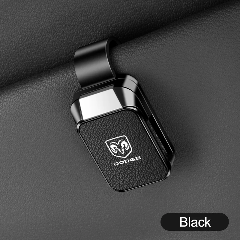 Car Visor Sunglasses Holder Clip Goat Leather Magnetic Eyeglasses Hanger for Dodge SXT DART Challenger RAM 1500 Journey Charger - view 6
