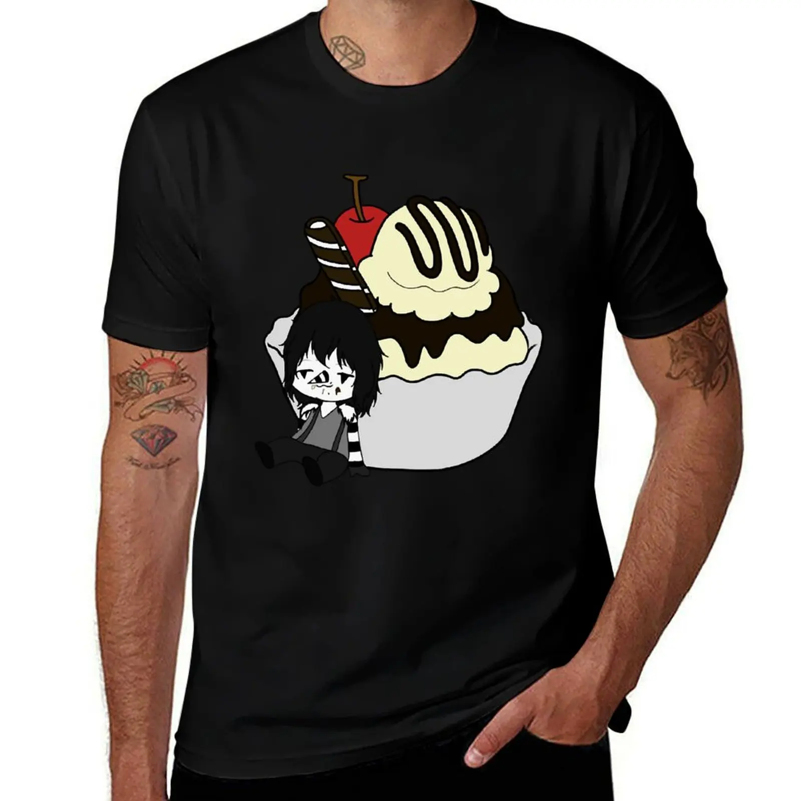 

creepypasta food chibi (laughing jack) T-Shirt cotton t shirts high quality funny t shirts man t shirt man casual T-Shirt