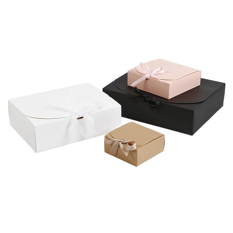 1pcs Kraft Paper Handmade Gift Box Clothes Storage Cookies Packaging Box DIY Customize Party Favors Birthday Wedding Decoratio