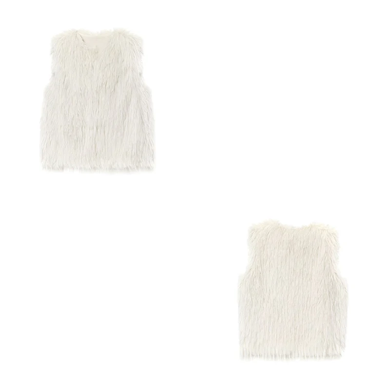 Guobioziy Women's Slim-Fit Faux Fur Vest 2026 Autumn-Winter New Arrival Casual Fashion Trend Luxury Classic Rock Street Style