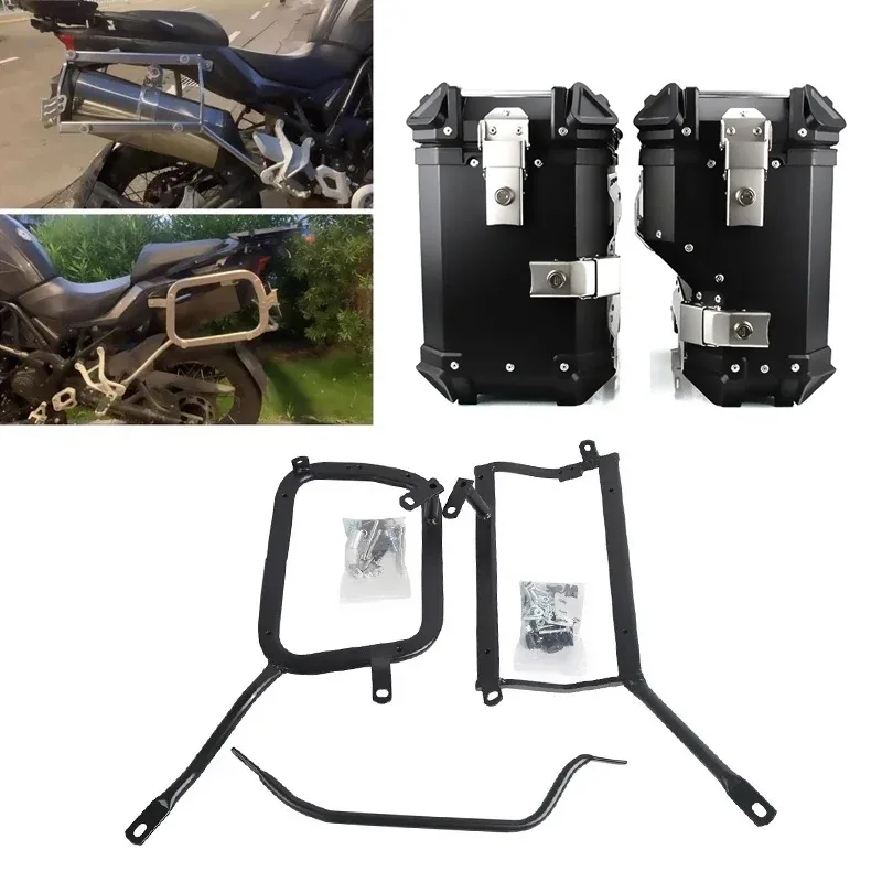 Motorcycle Side Panniers Rack Frame Top Box Case Saddlebag Bracket Pannier  Luggage Racks Motorcycle Trunk for Benelli TRK502X