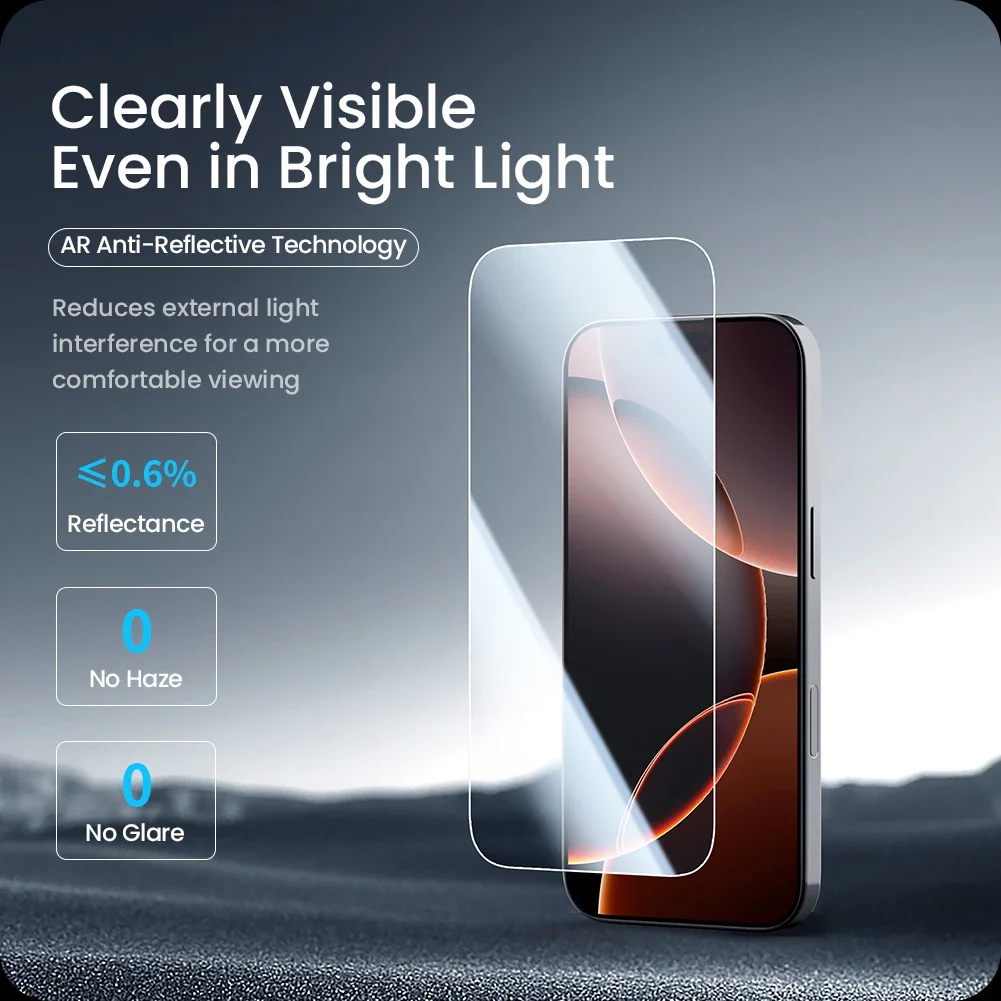 Nillkin لهاتف iPhone 16 Pro Max Nillkin Glass H+ Pro زجاج مقسى مضاد للانعكاس مع واقي شاشة صندوق خالي من الغبار لهاتف 16 Pro
