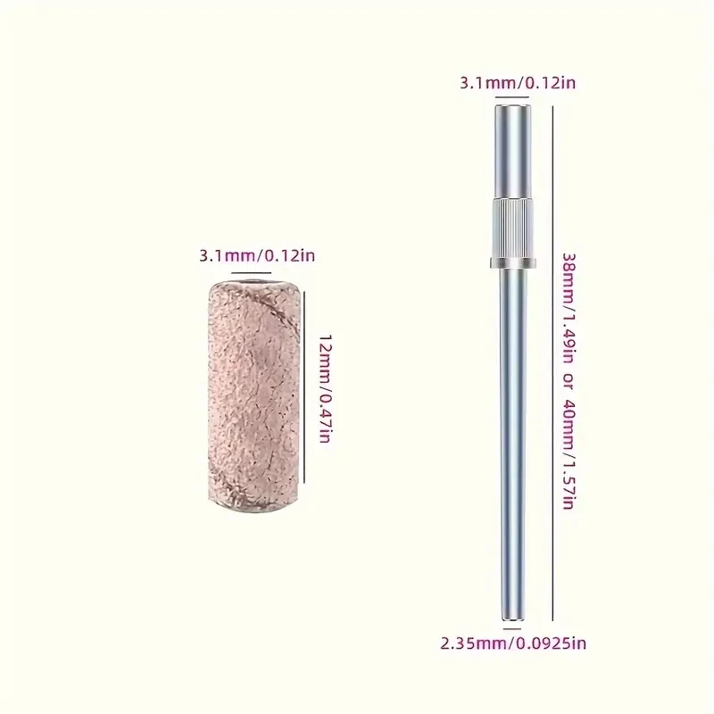 60 قطعة رشاقته 3.1 مللي متر زيبرا صغيرة مسمار الرملي العصابات آلة كهربائية مسمار لقمة ثقب UV جل الاكريليك مزيل طلاء الأظافر لأدوات الأظافر #2