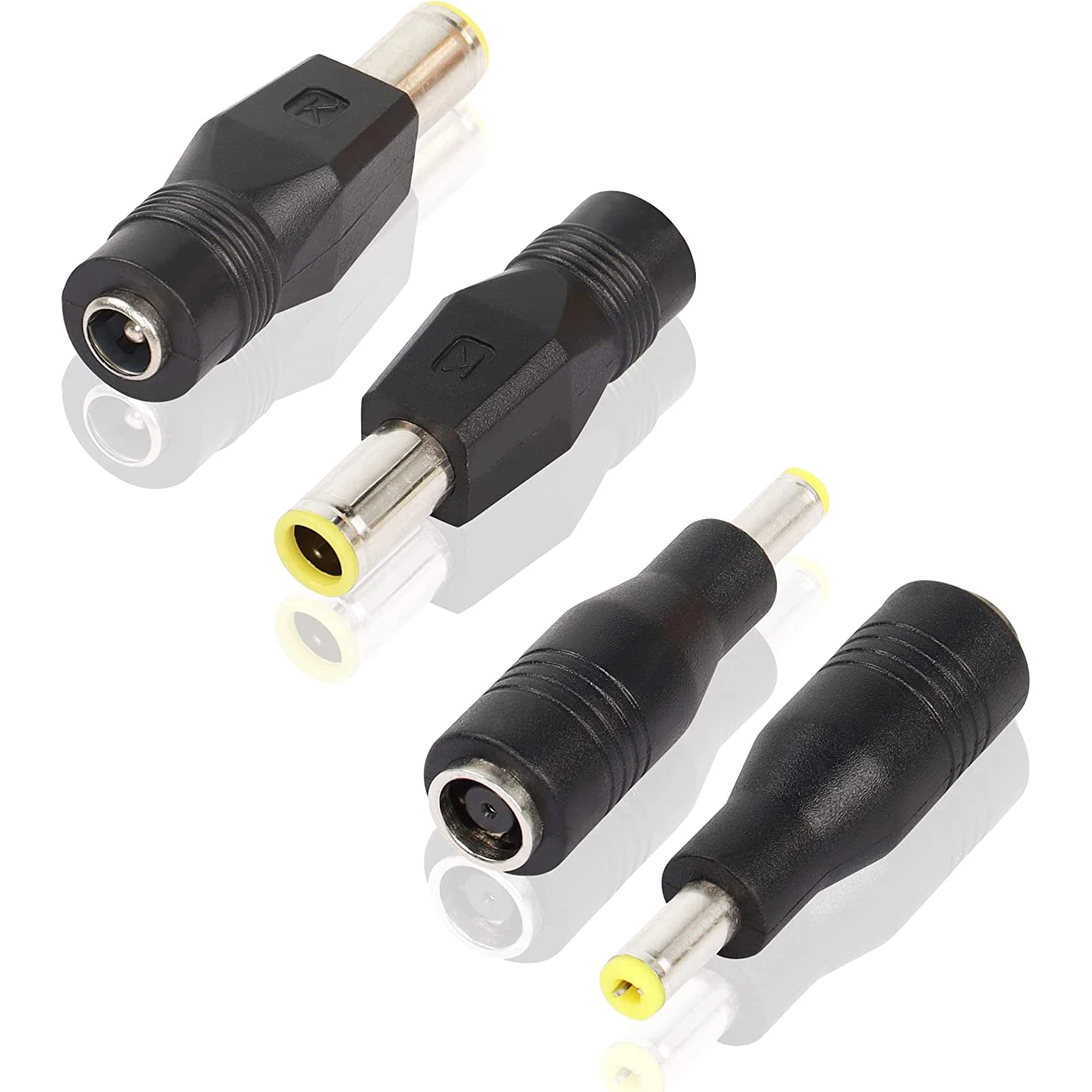 DC Power Plug Adapter 2Pcs DC 8mm Male to DC 5.5mm x 2.1mm Female and 2Pcs DC 5.5mm x 2.1mm Male to DC 8mm Female Connectors 4-P