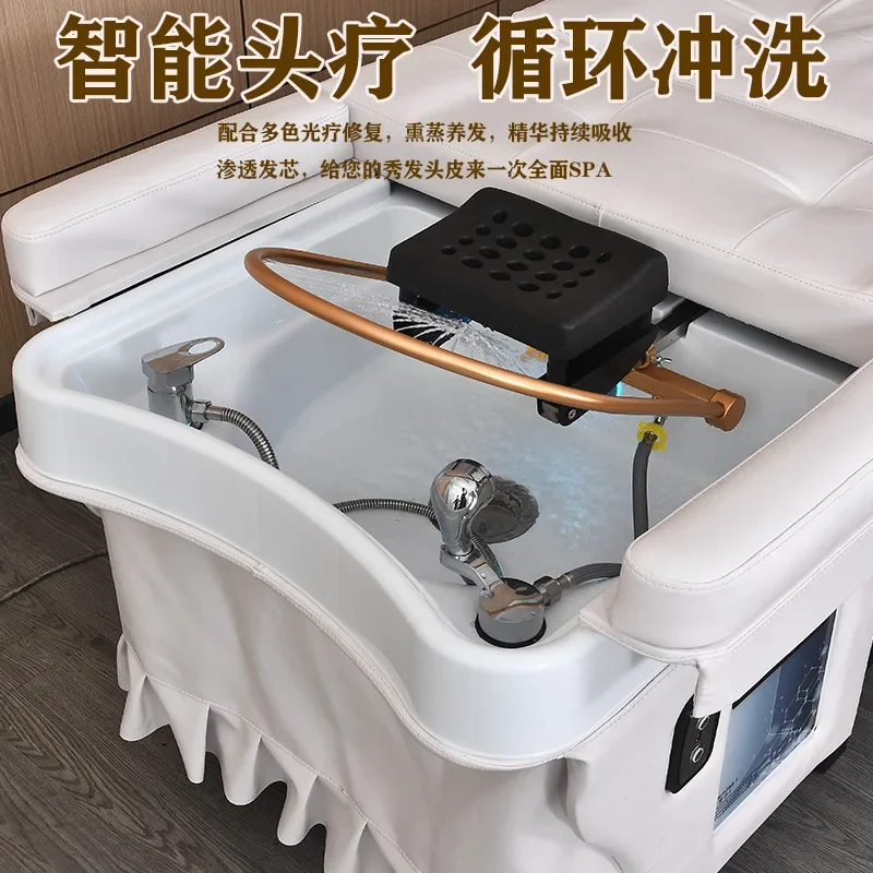 constant temperature water circulation fumigation shampoo bed, special moxa bed for barber shop and hair salon