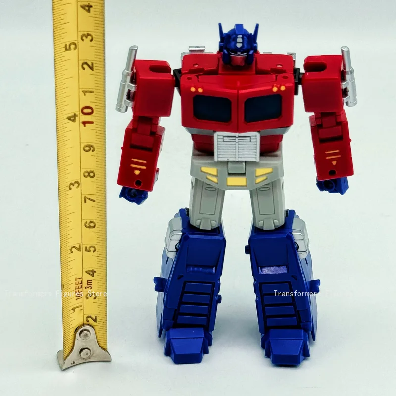 Oryginalna Transformacja 2001 Mała Skala Optimus Prime Komandor Zabawka Oryginalny Kolorowy Pas Model Samochodu Wysokość 12cm Model Studio Prezent