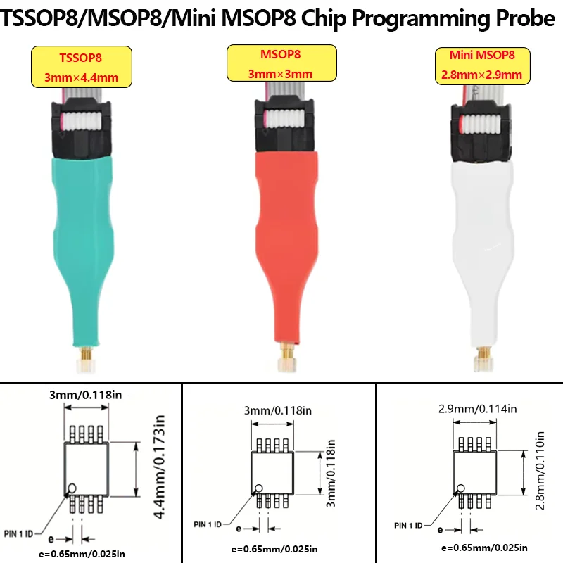 2026 New TSSOP8/MSOP8 Spring Needle Burn Probe IC Programming Test Clip Non-dismantle Flash BIOS EEPROM Adapter Auto Repair Tool