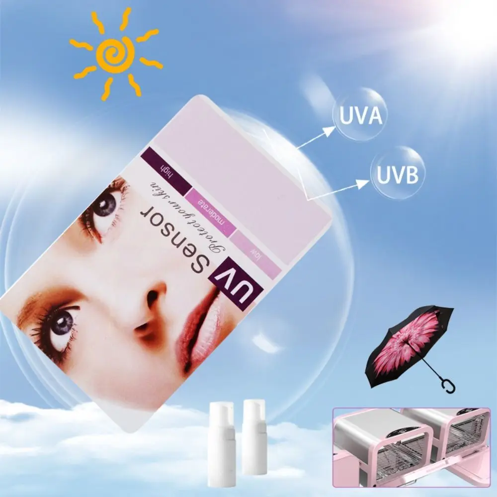 Easy to Use UV Test Card Portable Measurement Analysis Tools UVB Test Card Reusable Easy to Read UV Sensor Card