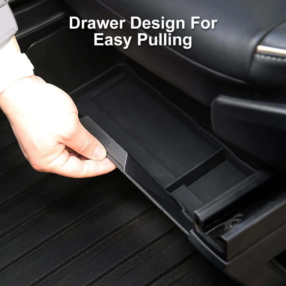 Front Under Seat Lower Storage Box Car Storage Tray Tidying Organizer Case For Tesla Cybertruck Pickup 2024 Accessories