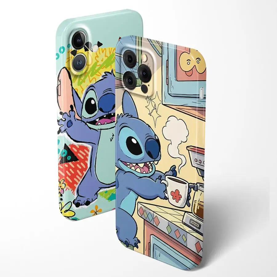 Case for iPhone 16 Pro Max 17 Air XR 14 12 13 15 Plus X 11 Hard Phone Cover Disney Stitch